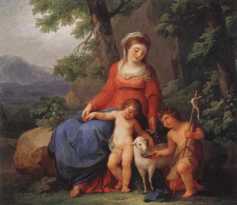 Angelika Kauffmann Maria mit dem Jesusknaben und Johannes mit dem Jesusknaben und Johannes mit dem Lamm Norge oil painting art